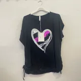 Curvy nome Genere T-shirt Donna Estate Made in Italia Quotidiano Colore Unico — foto 4