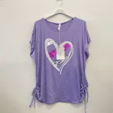 Curvy nome Genere T-shirt Donna Estate Made in Italia Quotidiano Colore Unico — foto 5