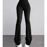 Pantaloni Donna Quattro stagioni Made in Italia Quotidiano Colore Unico Standard Monocromo Senza Chiusura — foto 3