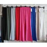 Pantaloni Donna Quattro stagioni Made in Italia Quotidiano Colore Unico Standard Monocromo Senza Chiusura — foto 4