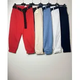 Pantaloni Boyfriend in Cotone con Cintura — foto 1