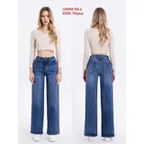 Jeans Larghi Donna Quattro stagioni Made in Cina Quotidiano Colore Unico Standard — foto 1
