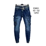 Jeans Slim Fit Uomo Quattro stagioni Made in Cina Quotidiano Colori Casuale Standard — foto 1