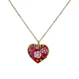 Collana a Catena con Ciondolo Cuore in Pietra e Cristallo 40+5cm — foto 4