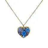 Collana a Catena con Ciondolo Cuore in Pietra e Cristallo 40+5cm — foto 1