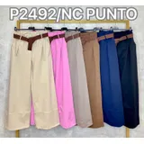 Pantaloni Eleganti Donna Quattro stagioni Made in Italia Quotidiano Vari Colori Standard Monocromo Cotone elastico — foto 1