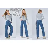 Jeans Larghi Donna Quattro stagioni Made in Cina Quotidiano Colore Unico Standard — foto 1