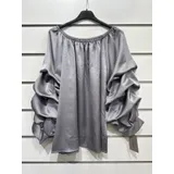 Camicie(D) Genere Camicetta Camicia Casual Donna Primavera/Estate Made in Italia Quotidiano Colore Unico Curvy(taglie forti) — foto 3