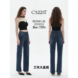 Jeans Larghi Donna Quattro stagioni Made in Cina Quotidiano Colore Unico Standard — foto 1