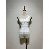 Canottiera Donna Primavera/Estate Made in Cina Sexy Colore Unico Pizzo — foto 1
