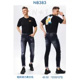 Jeans Slim Fit Uomo Quattro stagioni Made in Cina Quotidiano Colori Casuale Standard — foto 1