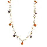 Collana Lunga con Perle e Campanella in Pietra 80+5cm — foto 4