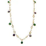 Collana Lunga con Perle e Campanella in Pietra 80+5cm — foto 3