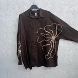 Camicie(D) Genere Camicia Donna Autunno Made in Italia Quotidiano Colore Unico Curvy(taglie forti) Cotone — foto 1