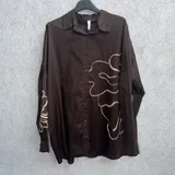 Camicie(D) Genere Camicia Donna Autunno Made in Italia Quotidiano Colore Unico Curvy(taglie forti) Cotone — foto 3
