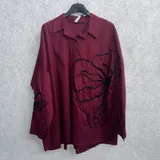 Camicie(D) Genere Camicia Donna Autunno Made in Italia Quotidiano Colore Unico Curvy(taglie forti) Cotone — foto 5