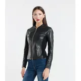 Giacca di Pelle Giacca Donna Autunno/Inverno Made in Italia Quotidiano Colore Unico Standard — foto 4