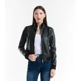 Giacca di Pelle Giacca Donna Quattro stagioni Made in Italia Quotidiano Colore Unico Standard — foto 5