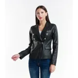 Giacca di Pelle Giacca Donna Quattro stagioni Made in Italia Quotidiano Colore Unico Standard — foto 1