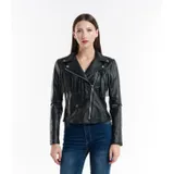 Giacca di Pelle Giacca Donna Quattro stagioni Made in Italia Quotidiano Colore Unico Standard — foto 1