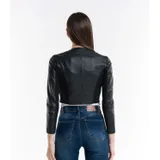 Giacca di Pelle Giacca Donna Quattro stagioni Made in Italia Quotidiano Colore Unico Standard — foto 4