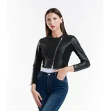 Giacca di Pelle Giacca Donna Quattro stagioni Made in Italia Quotidiano Colore Unico Standard — foto 1