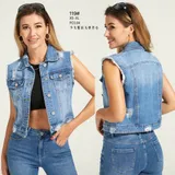 Giacca di Jeans Giacca Donna Quattro stagioni Made in Cina Quotidiano Colore Unico Standard — foto 1
