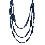 Collana Corda Lunga A Tre Fili Con Perline In Resina Autunno-Inverno Vari colori — foto 1