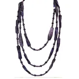 Collana Corda Lunga A Tre Fili Con Perline In Resina Autunno-Inverno Vari colori — foto 2