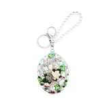 Collana Mini Specchio Trucco Portatile Ovale con Strass Bifacciale Catena di Perle Alla Moda Quotidiano San Valentino Compleanno Natale — foto 4