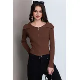 Cardigan Con la Zip Donna Autunno/Inverno Made in Cina Quotidiano Vari Colori Standard Multicolore — foto 1
