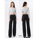 Jeans Larghi Donna Quattro stagioni Made in Cina Quotidiano Colore Unico Standard — foto 3