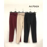 Pantaloni Eleganti Donna Autunno Made in Italia Tempo libero Colore Unico Standard integrale — foto 1