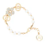 Bracciali di Perla con Strass Fiore e Doppio Cerchio 19.5+4cm, Quattro stagioni Quotidiano Da festa Colore Unico — foto 1