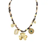 Collana Tessuto Maculato con Charms Trifoglio 42+5cm Quattro stagioni Quotidiano Tempo libero Da festa Colore Unico — foto 1