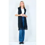 Cardigan smanicate aperta con frange — foto 1