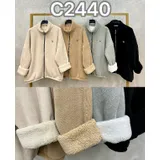 Giacca di Pile Giacche Invernale Donna Inverno Made in Italia Quotidiano Vari Colori Standard Monocromo — foto 1