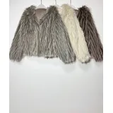 Cappotto Corto in Ecopelliccia con Cappuccio — foto 1