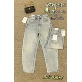 Jeans Larghi Donna Quattro stagioni Made in Cina Quotidiano Colore Unico Standard — foto 1