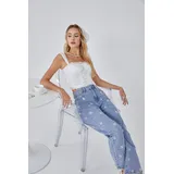 Jeans(D) Genere Jeans Larghi Donna Quattro stagioni Made in Cina Tempo libero Colore Unico Standard — foto 5