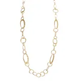 Collana Lunga a Catena con Inserti Rotondi e Ovali 88+6cm, Quattro stagioni Quotidiano Tempo libero Vari Colori — foto 3