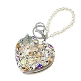 Mini Specchio Trucco Portachiavi Cuore con Strass, 7.5x7x2.8 cm, Quotidiano Tempo libero Da Viaggio Vari Colori — foto 3