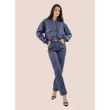 Giacca di Jeans Giacca Donna Quattro stagioni Made in Italia Tempo libero Colore Unico Standard — foto 1