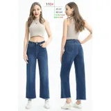 Jeans Larghi Donna Quattro stagioni Made in Cina Quotidiano Colore Unico Standard — foto 1