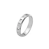 Anello Piatto a Traforo Quadrato con Strass — foto 1