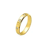 Anello Fede Piatta con 4 Scavi Quadrati con Strass — foto 1