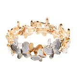 Bracciale Elastico Farfalle Smaltate con Strass — foto 1