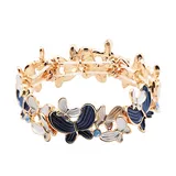 Bracciale Elastico Farfalle Smaltate con Strass — foto 4