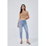 Jeans(D) Genere Jeans Larghi Donna Quattro stagioni Made in Cina Tempo libero Colore Unico Curvy(taglie forti) — foto 1