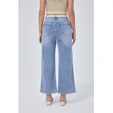Jeans(D) Genere Jeans Larghi Donna Quattro stagioni Made in Cina Tempo libero Colore Unico Curvy(taglie forti) — foto 3